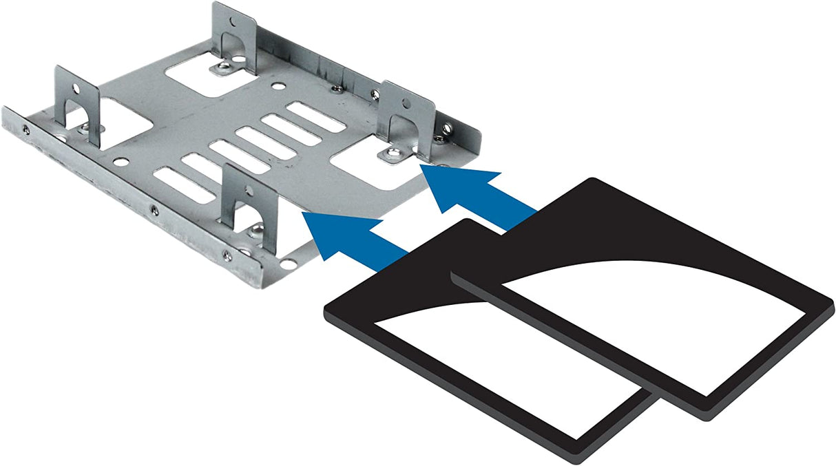 StarTech.com 2.5" to 3.5" SATA Hard Drive Mounting Bracket Kit - Dual SATA SSDs/HDDs Mounting Bracket for Mounting Bay (BRACKET25X2) Steel 1x3.5" Bay 2x2.5" Drive (SATA)