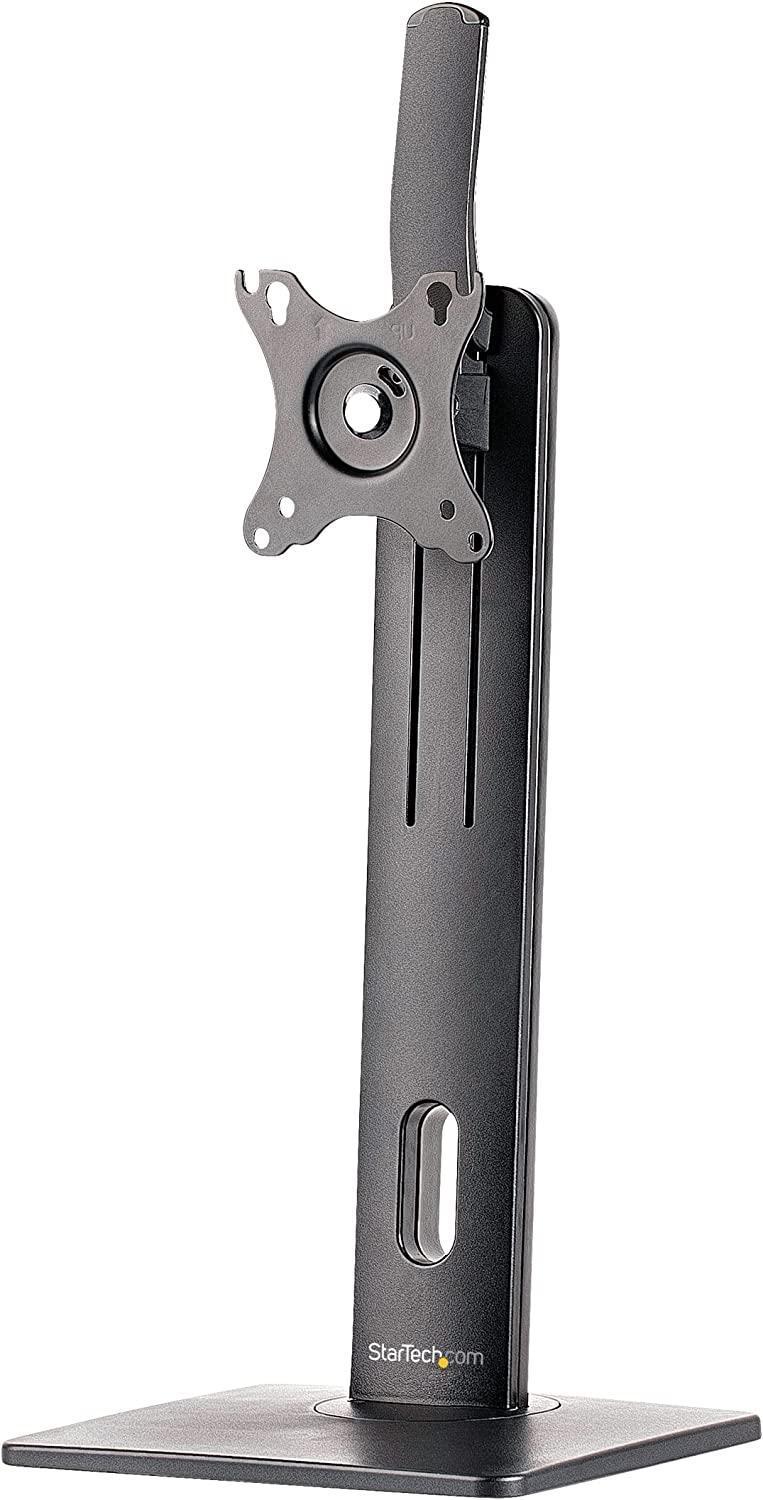 StarTech.com Free Standing Single Monitor Mount - Height Adjustable Monitor Stand - for VESA Mount Displays up to 32" (15lb/7kg) - Ergonomic Monitor Stand for Desk - Tilt/Swivel/Rotate (FPPNEUSTND) Black