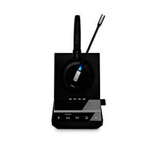 Sennheiser SDW 5016 (507016) Single-Sided Wireless DECT Headset for Desk Phone Softphone/PC& Mobile Phone Connection Dual Microphone Ultra Noise-Canceling, Black, 3 inches