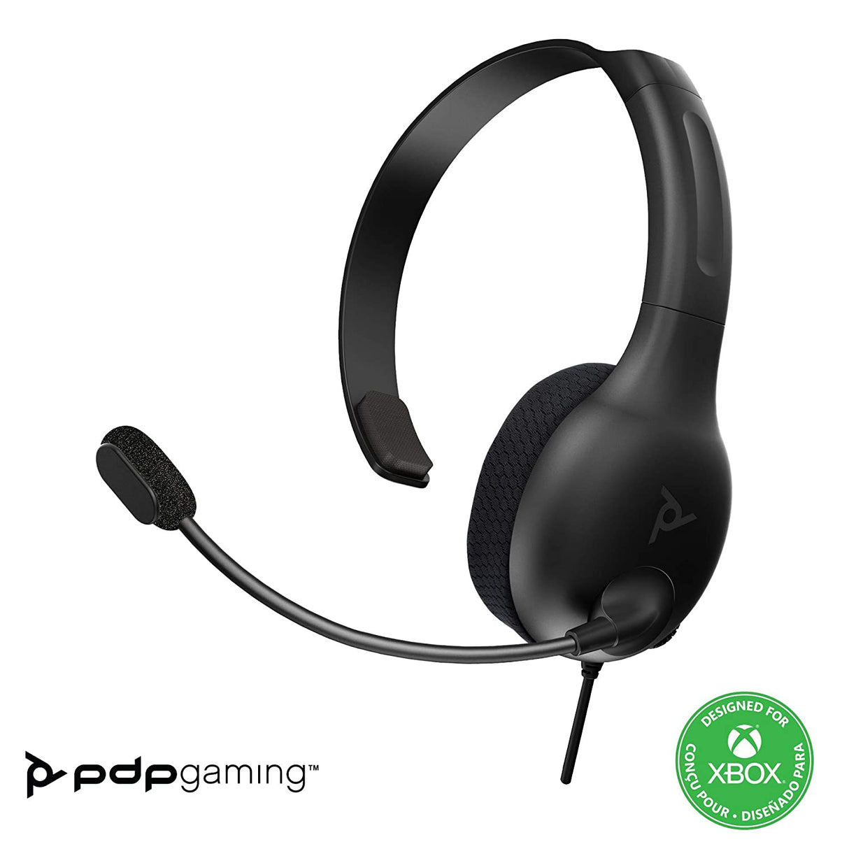 PDP LVL30 Wired Headset with Single-Sided One Ear Headphone for PC, Xbox - Mac, Tablet Compatible - Noise-Cancelling Mic - Lightweight, Cool Comfort, Great for Gaming , School and Remote Work - Black Xbox Black