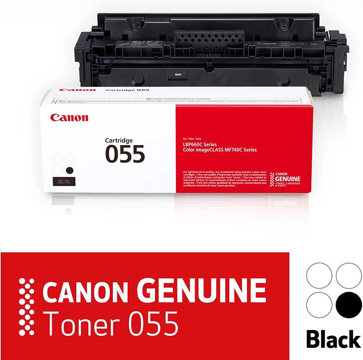 Canon® 055 Black Toner Cartridge, 3016C001 Black Standard