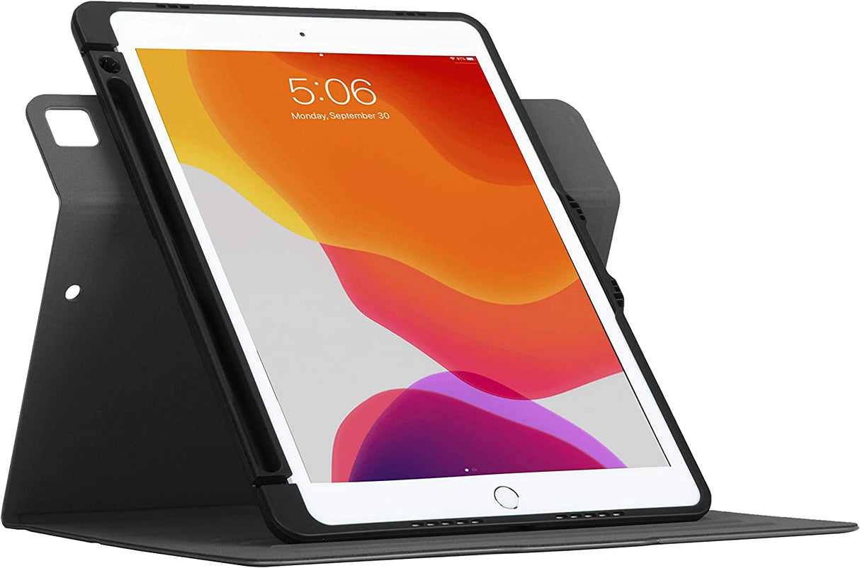 Targus VersaVu Apple iPad (7/8/9th Gen) 10.2-inch, iPad Air 10.5-inch, and iPad Pro 10.5-inch, Slim Lightweight Smart Shell Stand, Shock Proof, Audio Boost, Secure Closure, Black (THZ863GL) iPad (8th and 7th gen) Black