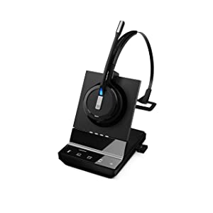 Sennheiser SDW 5016 (507016) Single-Sided Wireless DECT Headset for Desk Phone Softphone/PC& Mobile Phone Connection Dual Microphone Ultra Noise-Canceling, Black, 3 inches