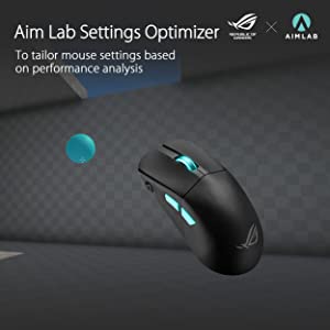 ASUS ROG Harpe Ace Aim Lab Edition Gaming Mouse, 54 g Ultra-Lightwieght, Connectivity (2.4GHz RF, Bluetooth, Wired), 36K DPI Sensor, 5 Programmable Buttons, ROG SpeedNova, Esports & FPS Gaming, Black