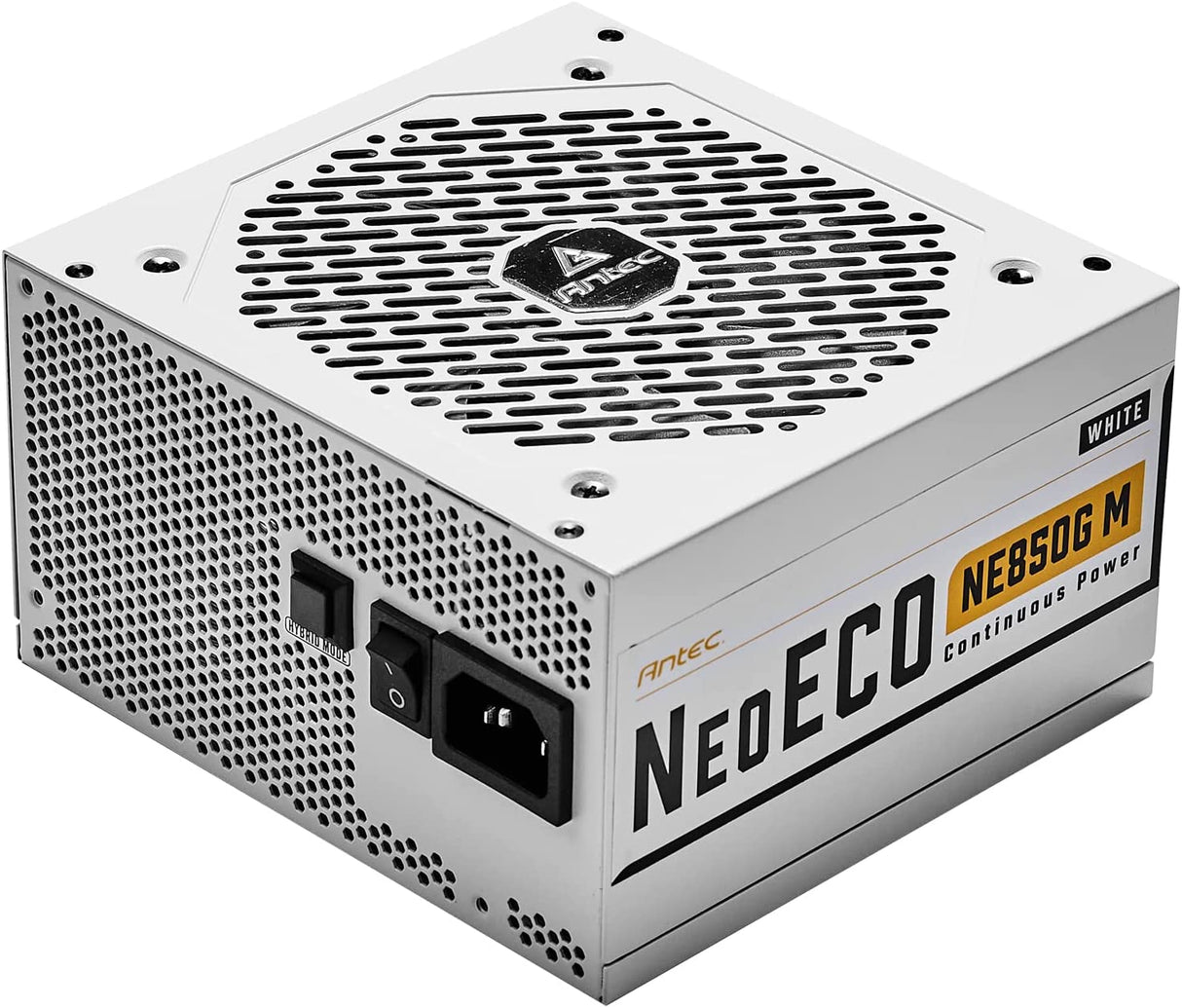 Antec NeoECO Series NE850G M White, 80 Plus Gold Certified, 850W Full Modular with PhaseWave Design, Japanese Caps, Zero RPM Manager, 120 mm Silent Fan, ATX 12V 2.4 & 7-Year Warranty
