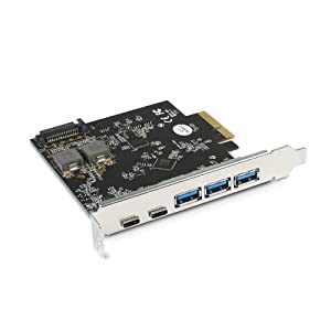 Vantec 5-Port USB 3.2 Gen2x2 (20Gbps) with 2C and 3A PCIe Host Card (UGT-PC3A2C), Full Height