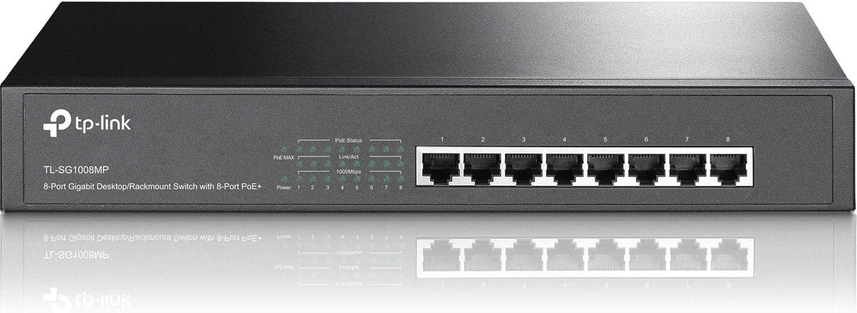 TP-Link TL-SG1008MP V2 | 8 Port Gigabit PoE Switch | 8 PoE+ Ports @153W | Rackmount | Plug & Play | Sturdy Metal | Shielded Ports | Limited Lifetime Protection | Overload Protection w/ Port Priority 8 Port PoE+