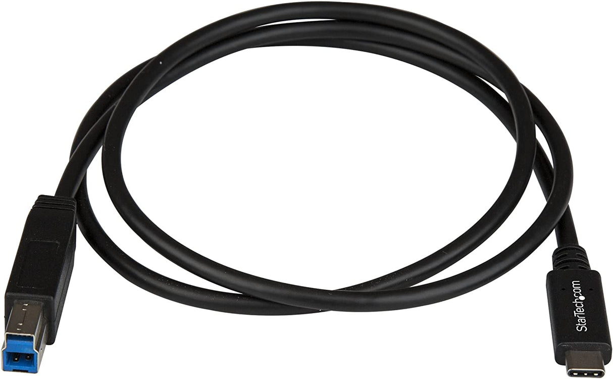 StarTech.com USB C to USB B Printer Cable - 1m / 3 ft - Superspeed - USB 3.1 - 10Gbps - USB C Printer Cable - USB Type C to Type B (USB31CB1M) , Black