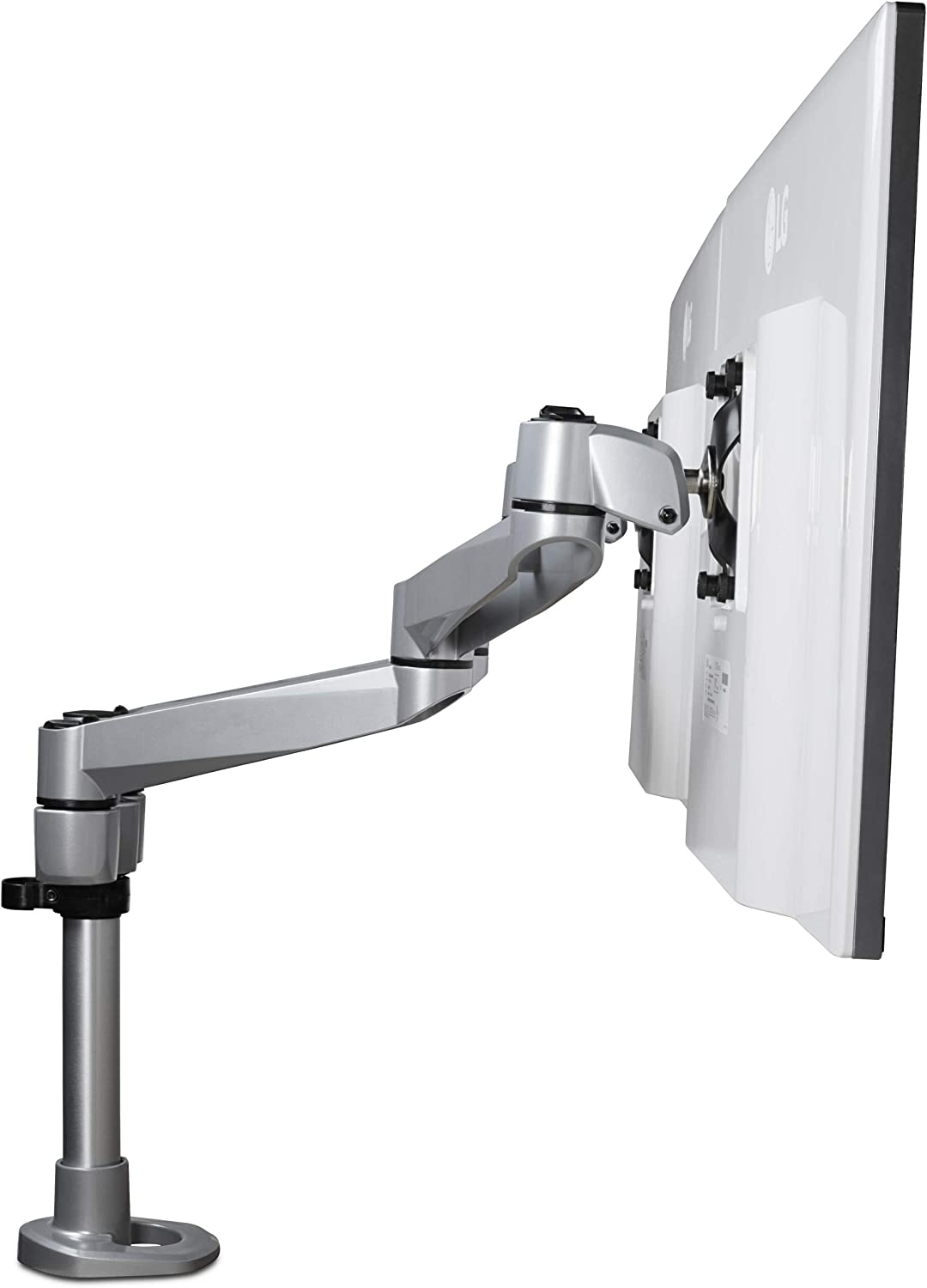 StarTech.com Desk Mount Dual Monitor Arm - Premium Articulating Monitor Arm - up to 27 VESA Mount Displays - Height Adjustable Monitor Mount - Rotate/Tilt/Swivel - Clamp/Grommet - Silver (ARMDUALPS)