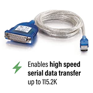 C2g/ cables to go C2G USB Adapter USB to DB25 Adapter Grey 6 Feet (1.82 Meters) Cables to Go 22429,Gray