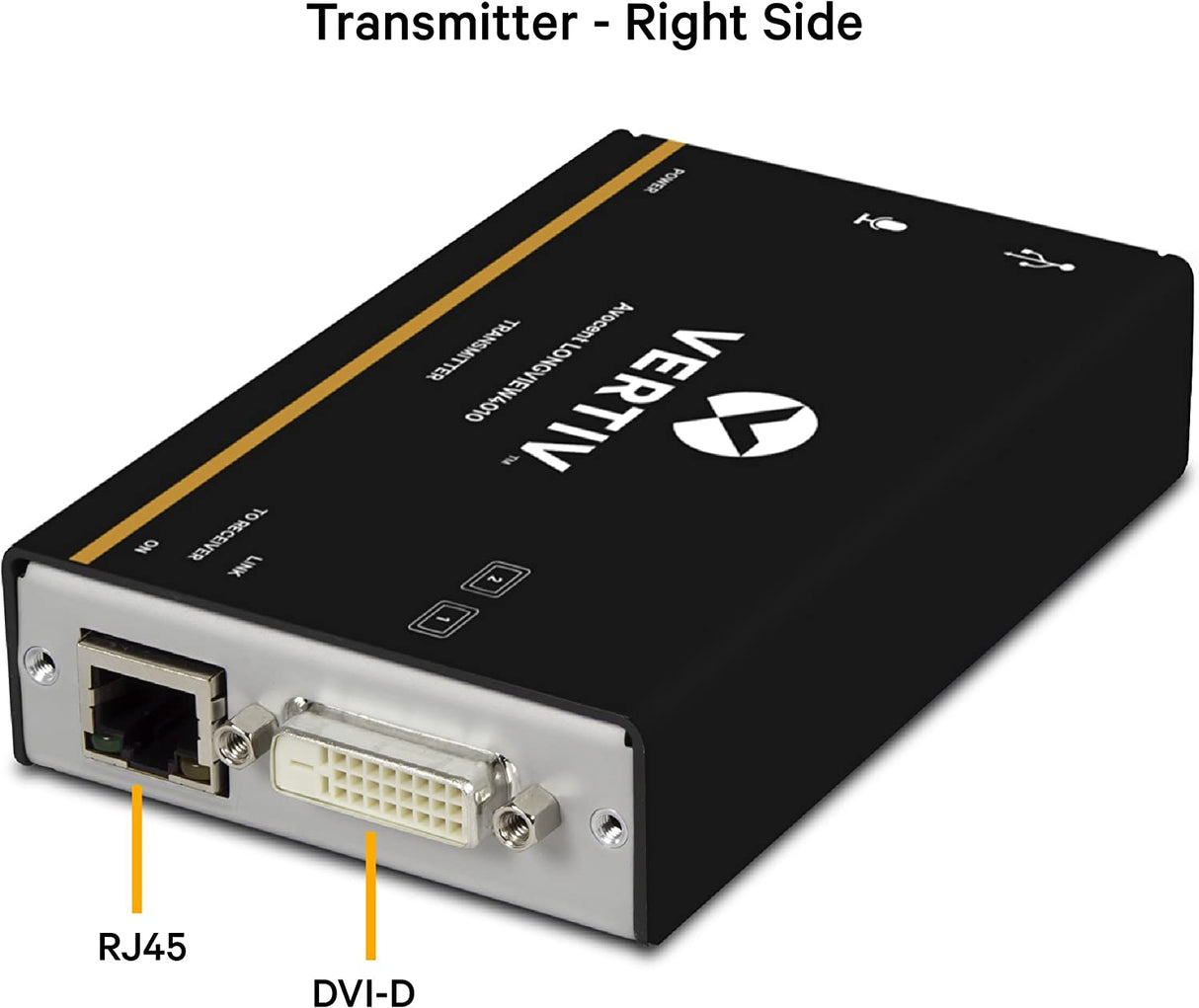 Vertiv Avocent LV 4010P High-Performance HD KVM Extender Kit with Receiver & Transmitter, VGA, Single Monitor, Extend up to 50 m. / 164 ft. (4010P) 165 ft Single