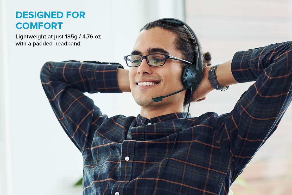 Creative HS-720 V2 USB Digital Audio On-Ear Headset with Noise-Cancelling Condenser Boom Mic, Inline Mic Mute/Calls/Volume Control and Mic-Monitoring Feature, Simple Plug-and-Play for Video Calls