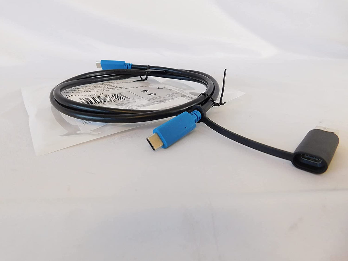 Kensington USB-C 3.2 Gen2 10Gbps Cable with USB-A Adapter - 100W Power Delivery, 1 Meter (K38312WW)