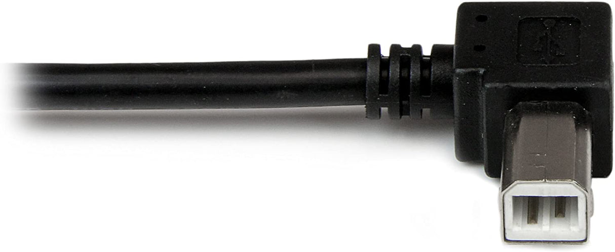 StarTech.com 1m USB 2.0 A to Left Angle B Cable Cord - 1 m USB Printer Cable - Left Angle USB B Cable - 1x USB A (M), 1x USB B (M) (USBAB1ML),Black Left Angled Connector 3 ft / 1m