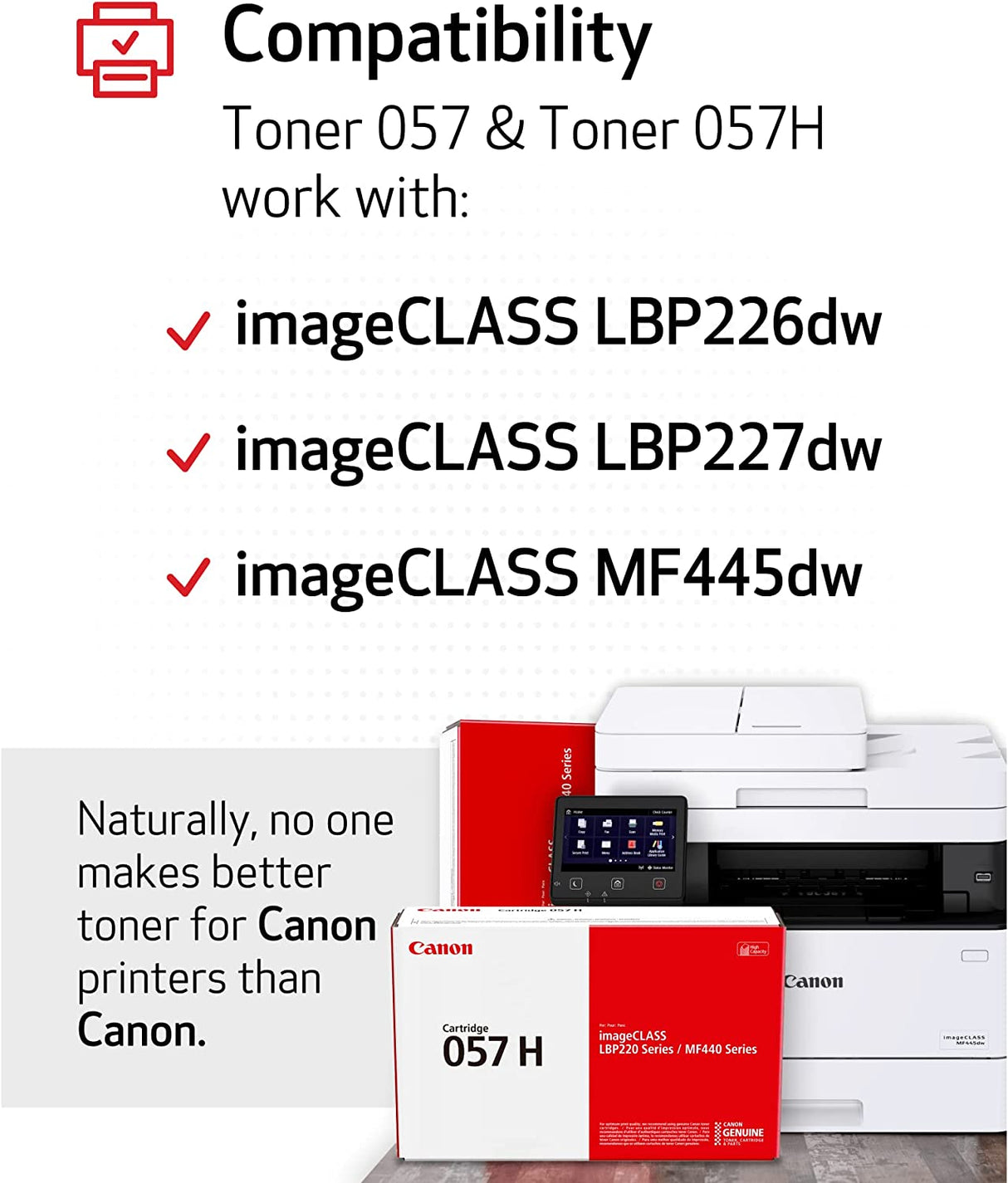 Canon® 057 Black Toner Cartridge, 3009C001 Standard