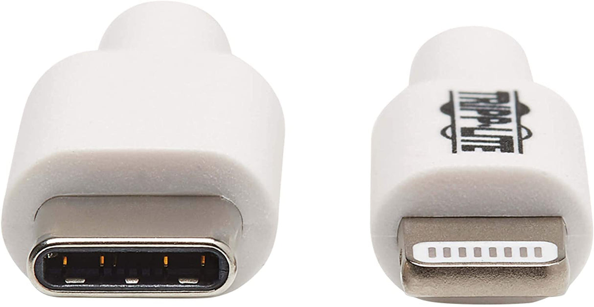 Tripp Lite Lightning to USB-C Charging & Data Cable for Apple iPhone & iPad, MFi Certified, White, 3 Feet / 0.9 Meters, 2-Year Warranty (M102-003-WH)