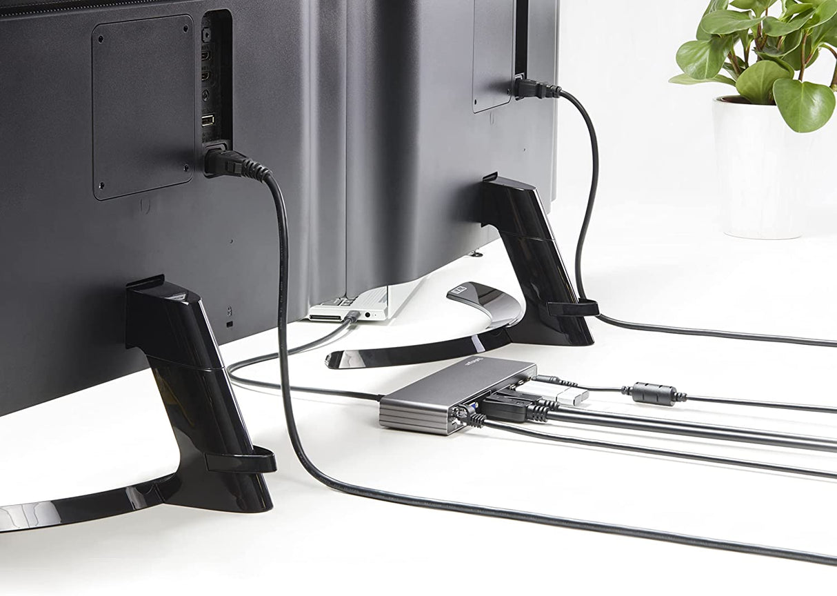 StarTech.com Thunderbolt 3 Dock - Dual 4K 60Hz Monitor TB3 Laptop Docking Station with DisplayPort, HDMI & 1080p VGA - 85W Power Delivery & Charging - 2x USB-A, Ethernet - Mac & Windows (TB3DK2DHV) 85W Power Delivery | 2x USB-A 3.0