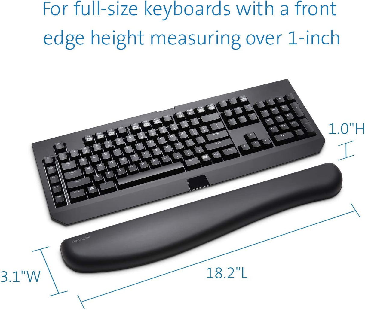 Kensington ErgoSoft Wrist Rest for Mechanical & Gaming Keyboards, Black (K52798WW) Keyboard Wrist Rest Mechanical & Gaming