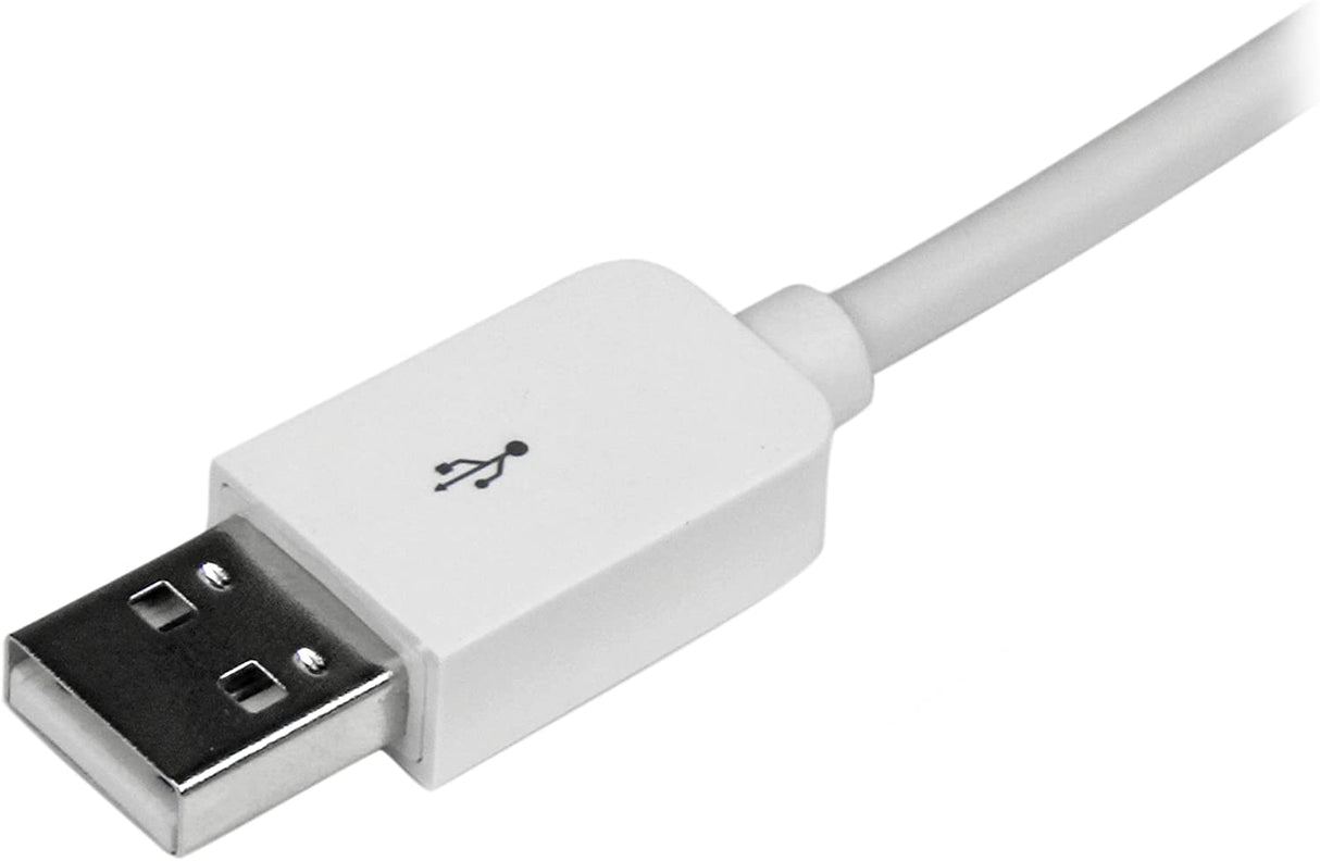 StarTech.com 3m (10ft) Long White Apple 8-pin Lightning Connector to USB Cable for iPhone / iPod / iPad - Charge and Sync Cable (USBLT3MW) 10ft White