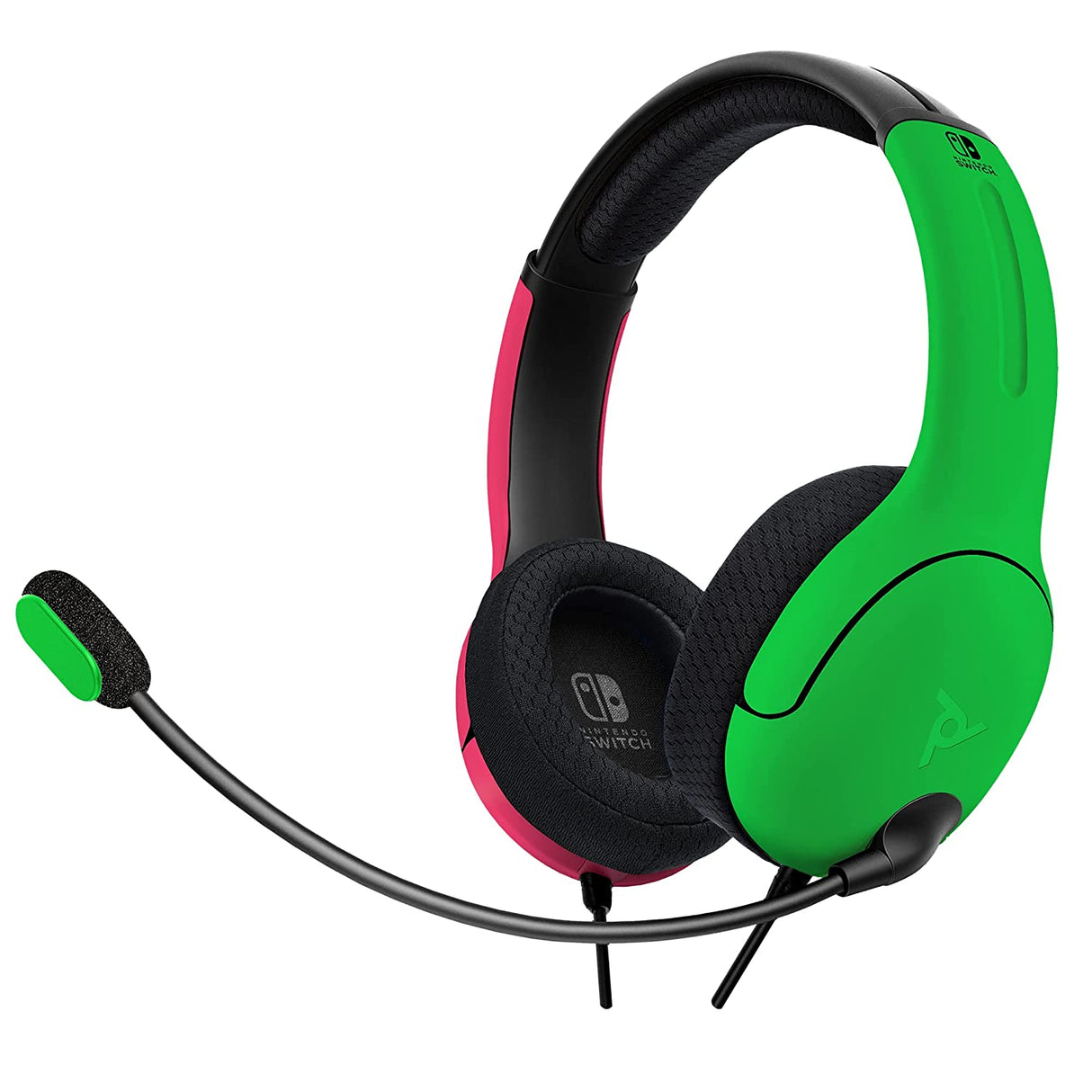 PDP Gaming LVL40 Stereo Headset with Mic for Nintendo Switch - PC, iPad, Mac, Laptop Compatible - Noise Cancelling Microphone, Lightweight, Soft Comfort On Ear Headphones - Splatoon 2 Pink & Green Pink/Green Headset