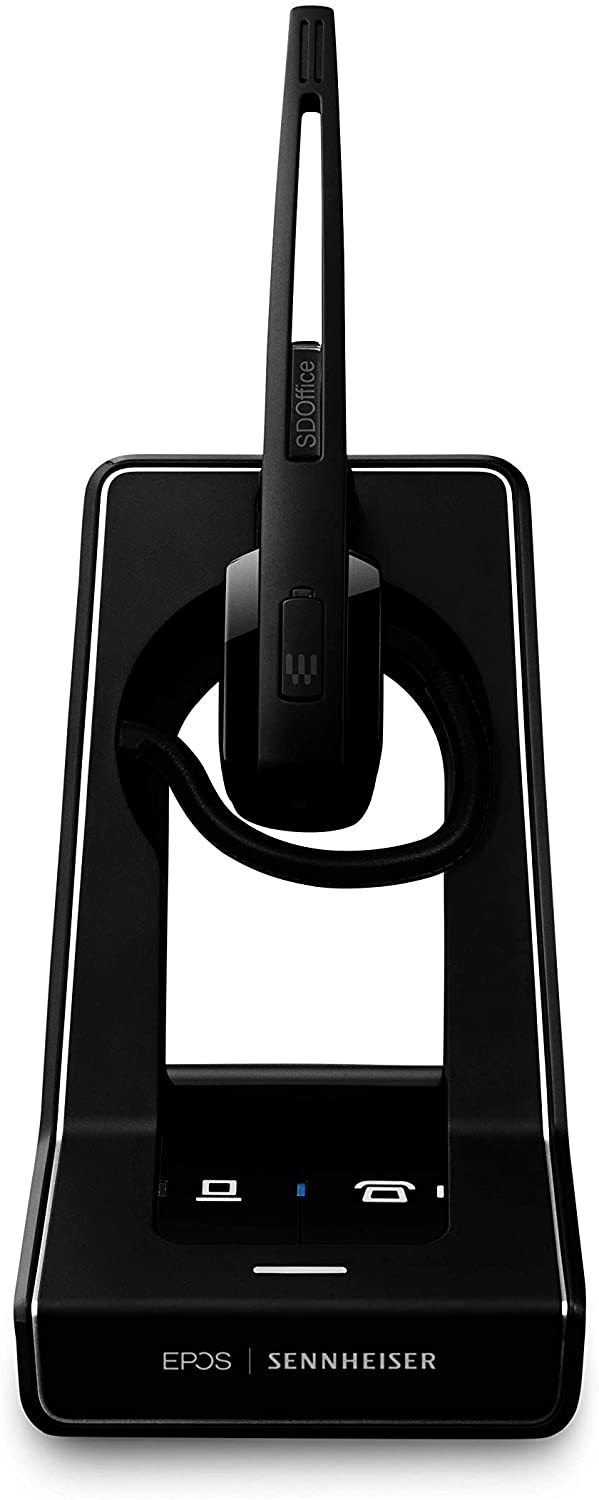 Sennheiser SD Office ML (506009) - Single-Sided DECT Wireless Headset for Desk Phone and Skype for Business Connection, Noise-Cancelling Microphone, Multiple Wearing Styles (Black)