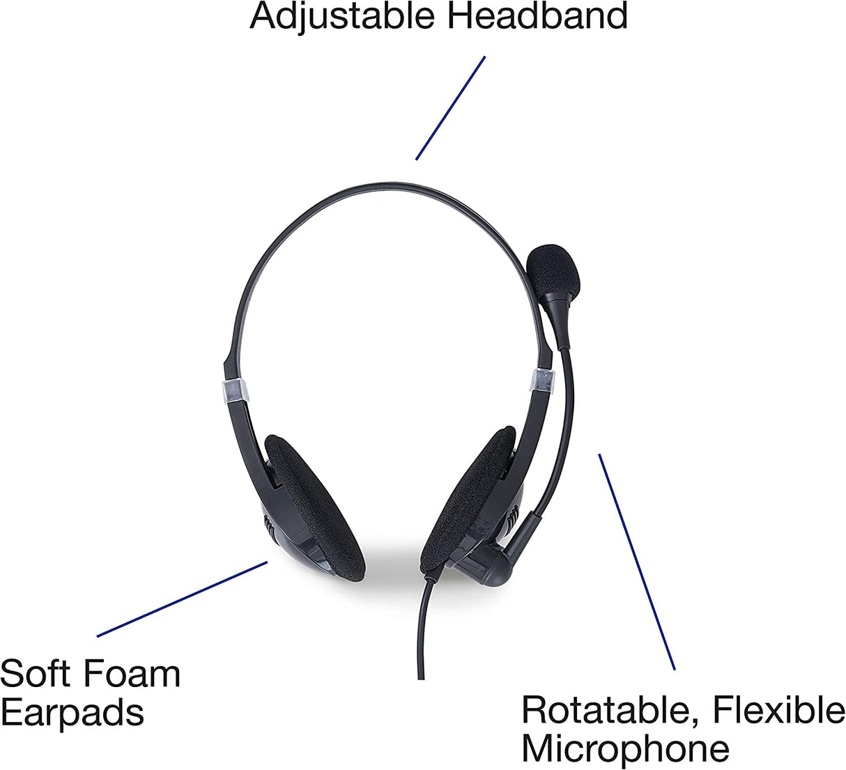 Verbatim Stereo USB Headset with Microphone and in-Line Remote Stereo w/In-Line Remote