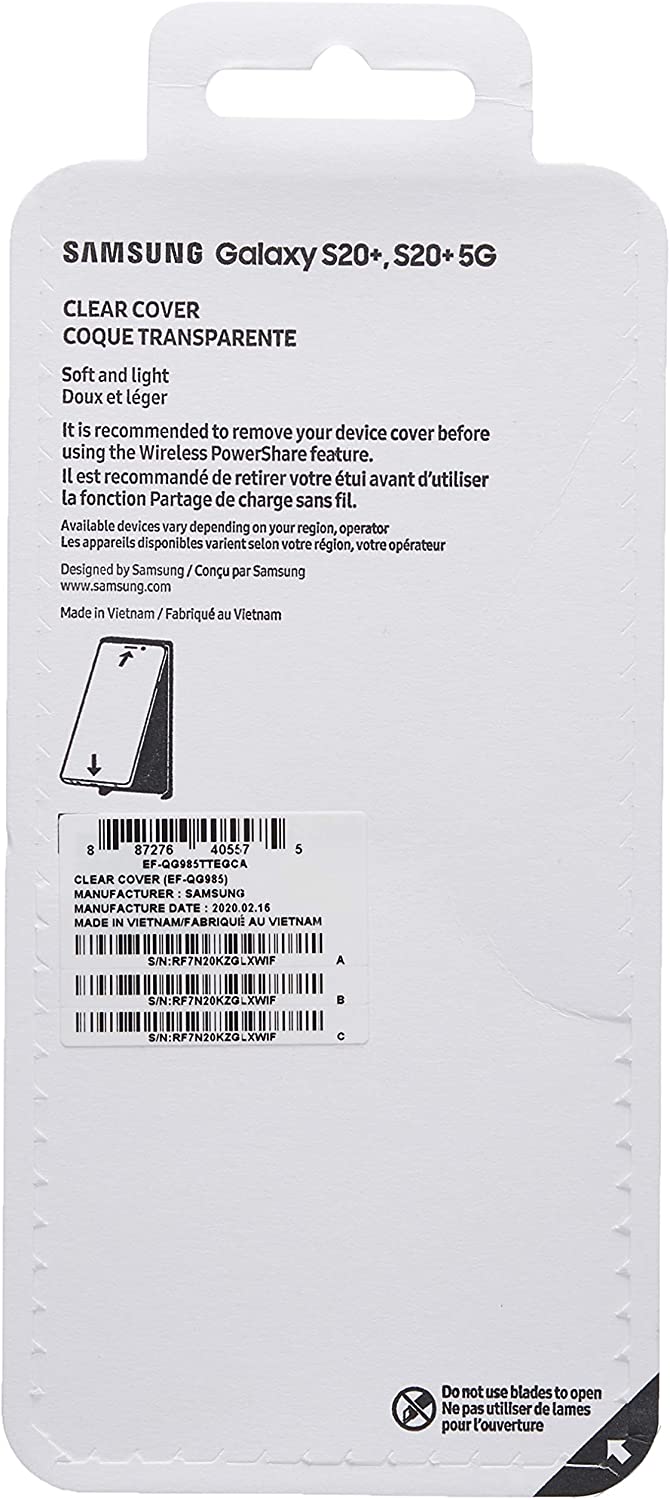 Samsung EF-QG985TTEGCA Case for Galaxy S20+ - Clear