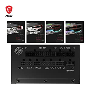 MSI MPG A1000G PCIE 5 & ATX 3.0 Gaming Power Supply - Full Modular - 80 Plus Gold Certified 1000W - 100% Japanese 105°C Capacitors - Compact Size - ATX PSU