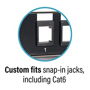 C2g/ cables to go C2G 12-Port Patch Panel - Blank 1U Keystone Panel For Ethernet Cables - Works With Almost Any Snap-In Jack Including Cat6 - 03857, Black 12 Port