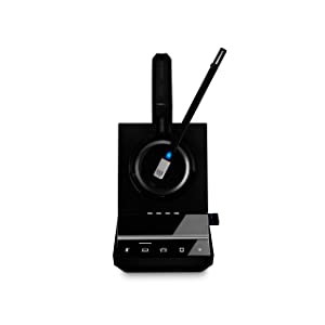 Epos Sennheiser SDW 5066 (507024) - Double-Sided (Binaural) Wireless Dect Headset for Desk Phone Softphone/PC & Mobile Phone Connection Dual Microphone Ultra Noise Cancelling, Black