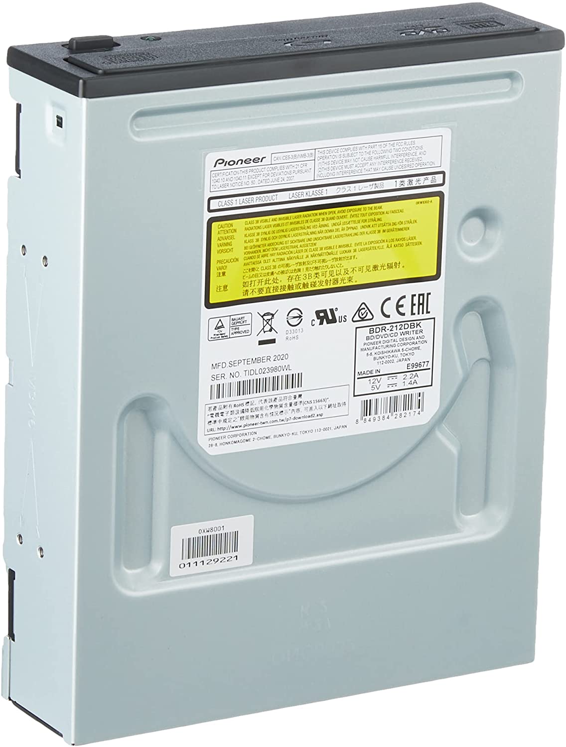 Pioneer Electronics BDR-212DBK 16x Internal BD/DVD/CD Writer Supports Blu-Ray & M-Disc Format, Drive-RW/DVD-RW Only