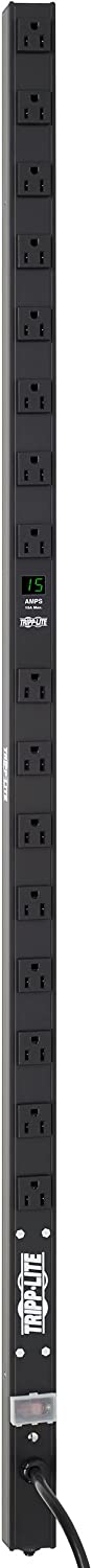 Tripp Lite Metered PDU, 15A, 16 Outlets (5-15R), 120V, 5-15P, 15 ft. Cord, 0U Vertical Rack-Mount Power (PDUMV15) Metered 16 Outlets PDU