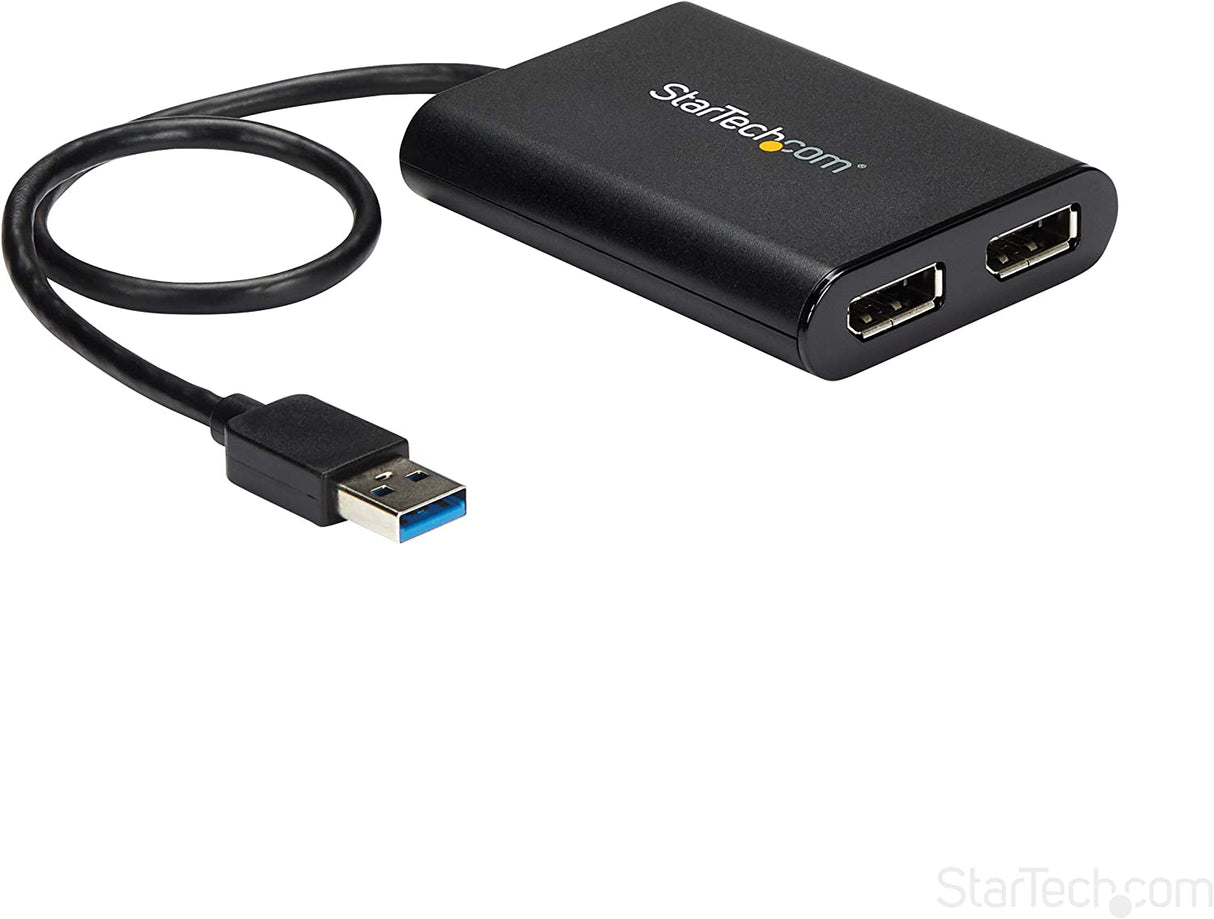 StarTech.com USB 3.0 to Dual DisplayPort Adapter 4K 60Hz, DisplayLink Certified, Video Converter with External Graphics Card - Mac & PC (USB32DP24K60) Dual 4K 60Hz