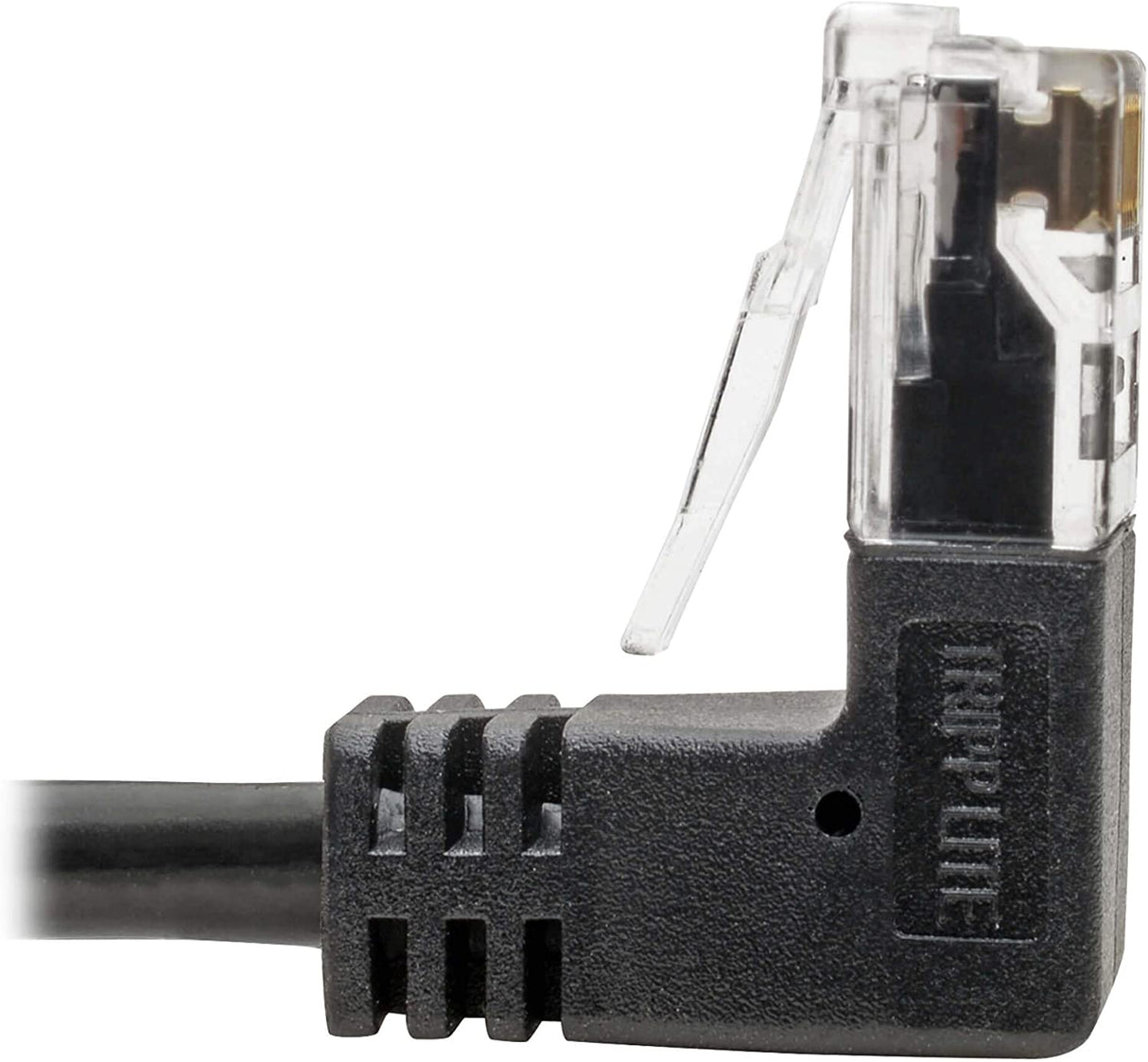 TRIPP LITE Cat6 Gigabit Patch Cable Snagless Right-Angle Utp Slim, 2', Black (N201-SR2-BK)