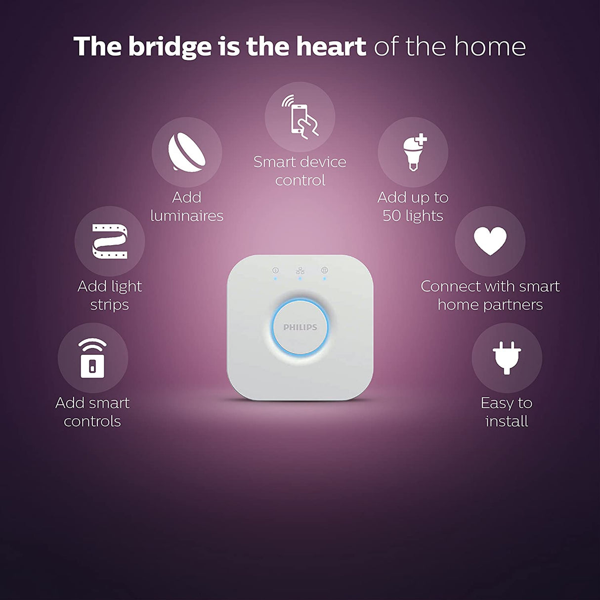 Philips Hue Bridge Smart Lighting Hub (Compatible with Amazon Alexa, Apple HomeKit and Google Assistant) - White