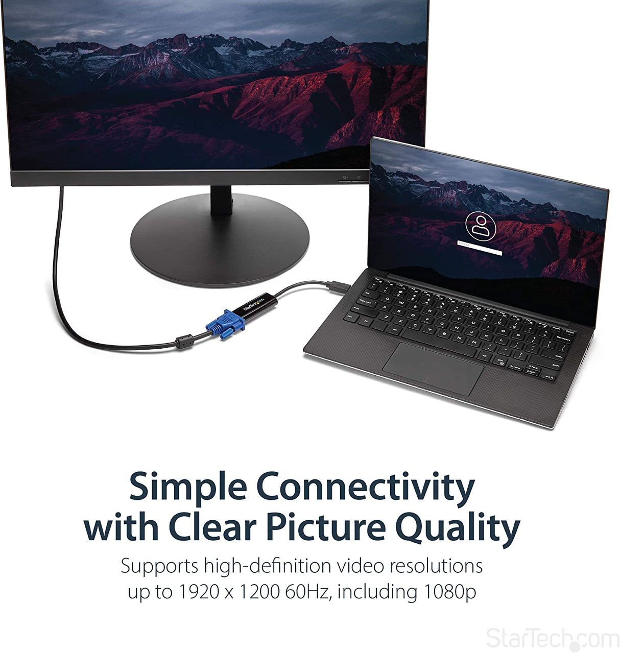 StarTech.com USB 3.0 to VGA Adapter - Slim Design - 1920x1200 - External Video & Graphics Card - Multi-Monitor Display Adapter - Supports Windows (USB32VGAES)
