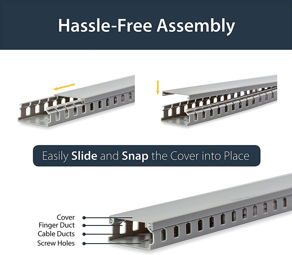 StarTech.com 5.6ft Server Rack Cable Management - Customizable 1.5 x 1in Open Slot Network & Data Finger Duct Wire Raceway Organizer w/ Cover (AD105X1) 2.0 in (50 mm) x 1.0 in (2.5 cm)