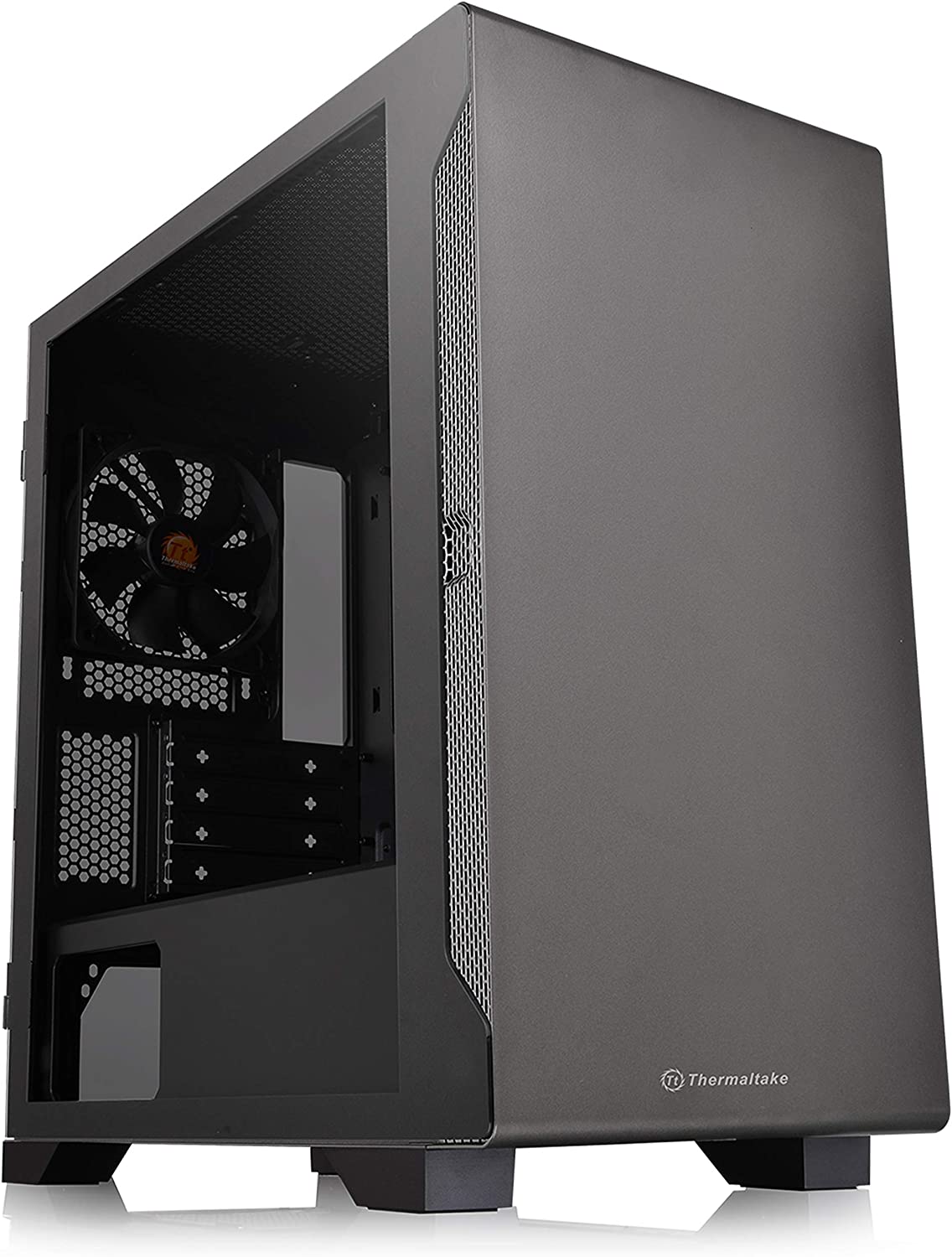 Thermaltake CA-1Q9-00S1WN-00 S100 Tempered Glass Black Edition Micro-ATX Mini-Tower Computer Case with 120mm Rear Fan Pre-Installed S100 Black