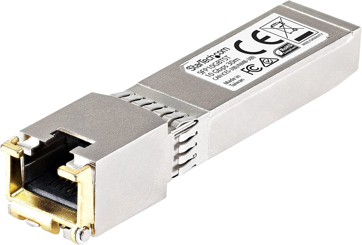 StarTech.com Cisco SFP-10GB-TC Compatible SFP+ Module - 10GBASE-T - SFP to RJ45 Cat6/Cat5e - 10GE Gigabit Ethernet SFP+ - RJ-45 30m - Cisco Firepower, ASR1000, ASR9000 (SFP10GBTCST)