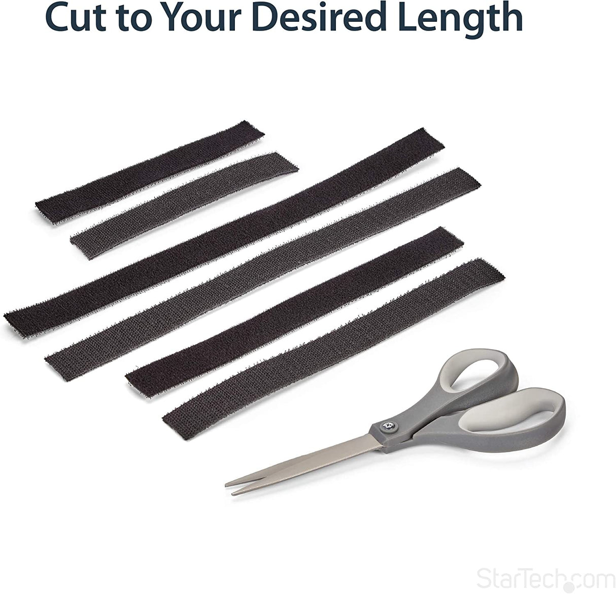 StarTech.com 100ft. Hook and Loop Roll - Cut-to-Size Reusable Cable Ties - Bulk Industrial Wire Fastener Tape - Adjustable Fabric Wraps - Black (HKLP100) 100 ft Black