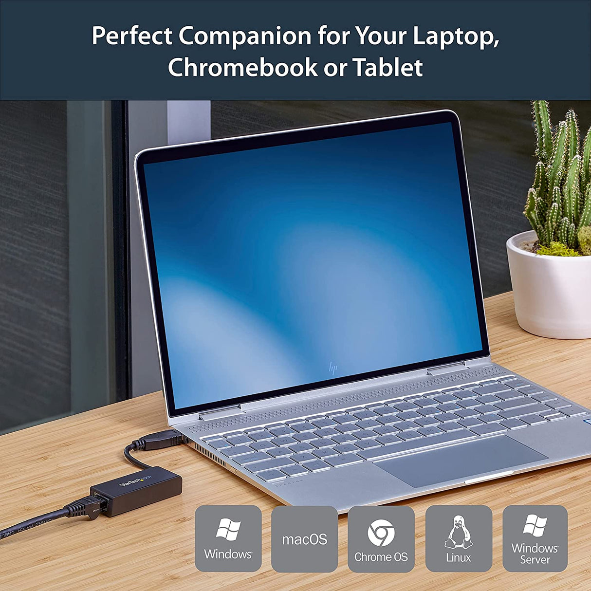 StarTech.com USB 3.0 to Gigabit Ethernet Adapter - 10/100/1000 NIC Network Adapter - USB 3.0 Laptop to RJ45 LAN (USB31000S) Black