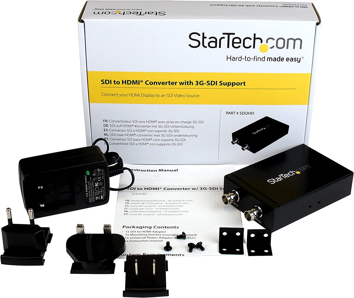 StarTech.com SDI to HDMI Converter – 3G SDI to HDMI Adapter with SDI Loop Through Output – SDI to HDMI Audio/Video Adapter – 755ft (230m) (SDI2HD)