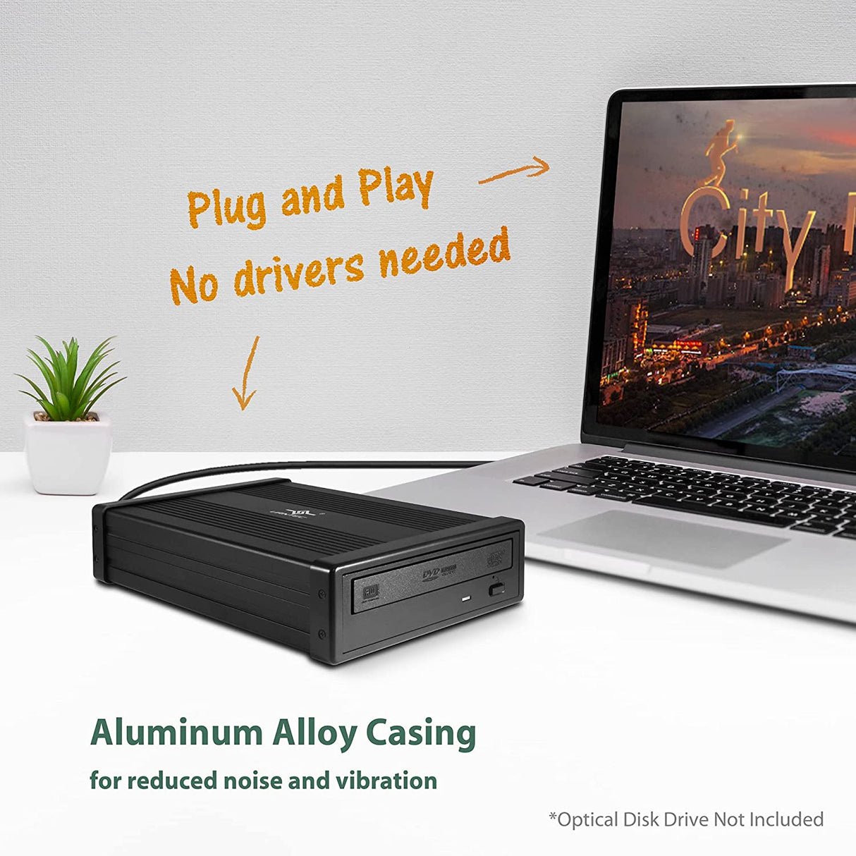 Vantec NexStar DX2 USB 3.0 External Enclosure Design for 5.25" Blu-Ray/CD/DVD SATA Drive, Plug and Ready, No Drivers Needed, Aluminum Alloy (NST-540S3-BK)