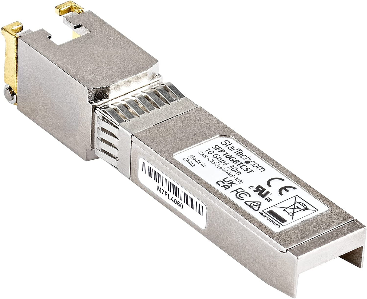 StarTech.com Cisco SFP-10GB-TC Compatible SFP+ Module - 10GBASE-T - SFP to RJ45 Cat6/Cat5e - 10GE Gigabit Ethernet SFP+ - RJ-45 30m - Cisco Firepower, ASR1000, ASR9000 (SFP10GBTCST)