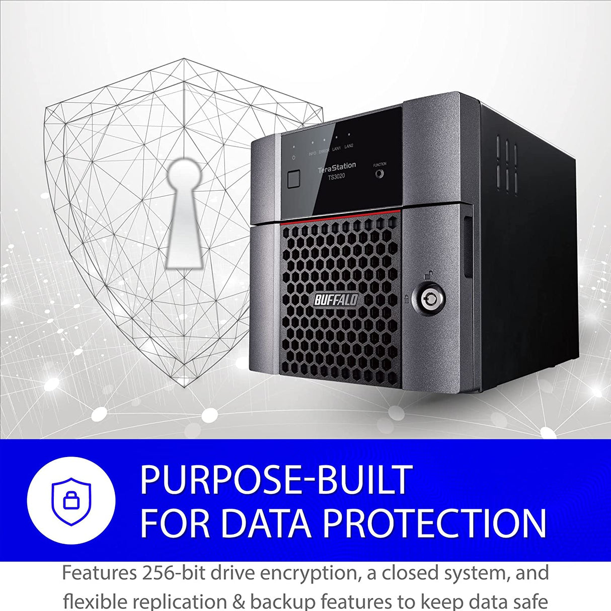 BUFFALO TeraStation 3220DN 2-Bay Desktop NAS 4TB (2x2TB) with HDD NAS Hard Drives Included 2.5GBE / Computer Network Attached Storage/Private Cloud/NAS Storage/Network Storage/File Server 4 TB TeraStation 3220DN Desktop NAS - 2 Drive Bays