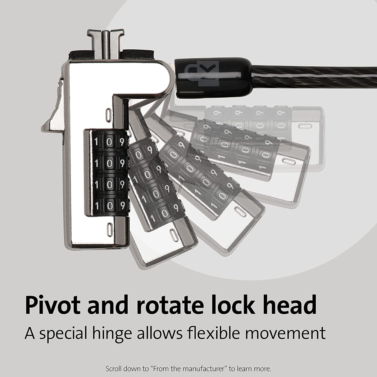 Kensington Slim Combination Ultra Cable Lock for Standard Slot (K60628WW)