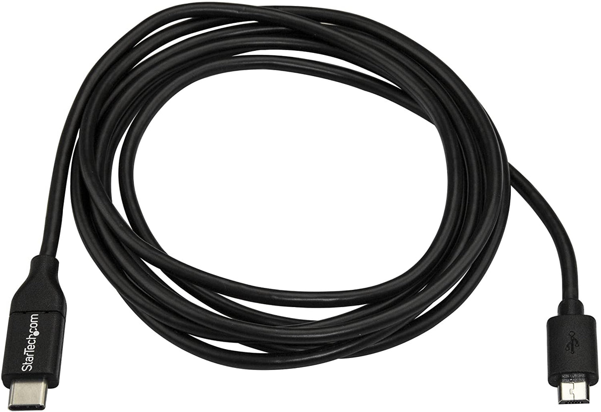 StarTech.com USB C to Micro USB Cable 2m 6ft - USB-C to Micro USB Charge Cable - USB 2.0 Type C to Micro B - Thunderbolt 3 Compatible (USB2CUB2M) 6 ft/ 2 m