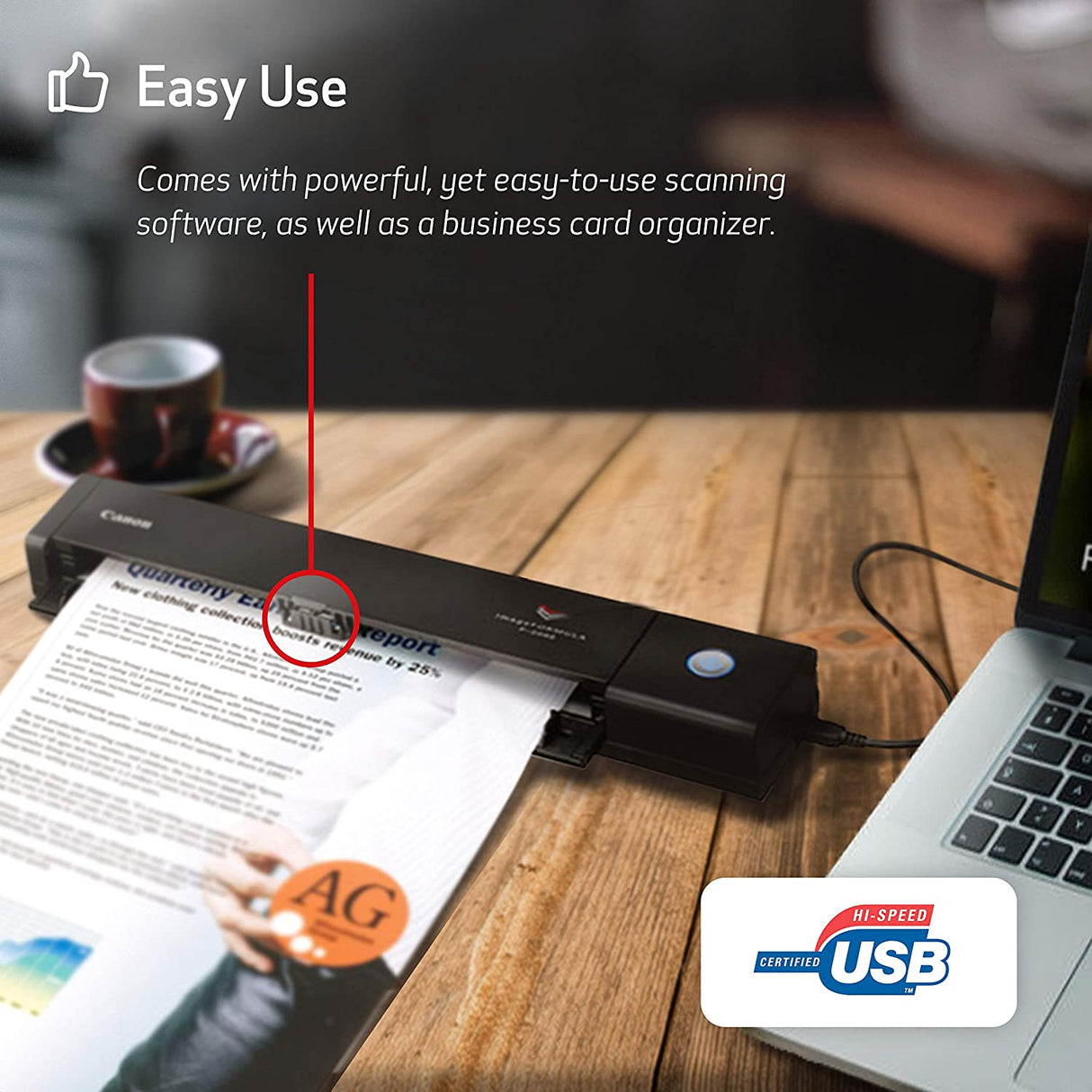 Canon imageFORMULA P-208II Personal Document Scanner, 1.5" x 12.3" x 2.2"