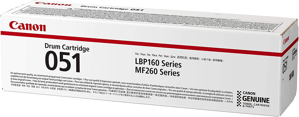 Canon Genuine-Drum, Cartridge 051 Black (2170C001), 1 Pack, for Canon imageCLASS MF269dw, MF267dw, MF264dw, LBP162dw Laser Printers