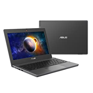 ASUS BR1100 Laptop, BR1100CKA-QES1-CB, 11.6" HD Anti-Glare Display, Intel Celeron N4500 Processor, 4GB RAM, 128GB Storage, MIL-STD 810H Durability, TPM 2.0, Windows 10 Pro, Star Grey Bilingual KB BIL 4GB/128GB
